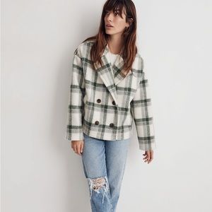 Madewell green checkered coat